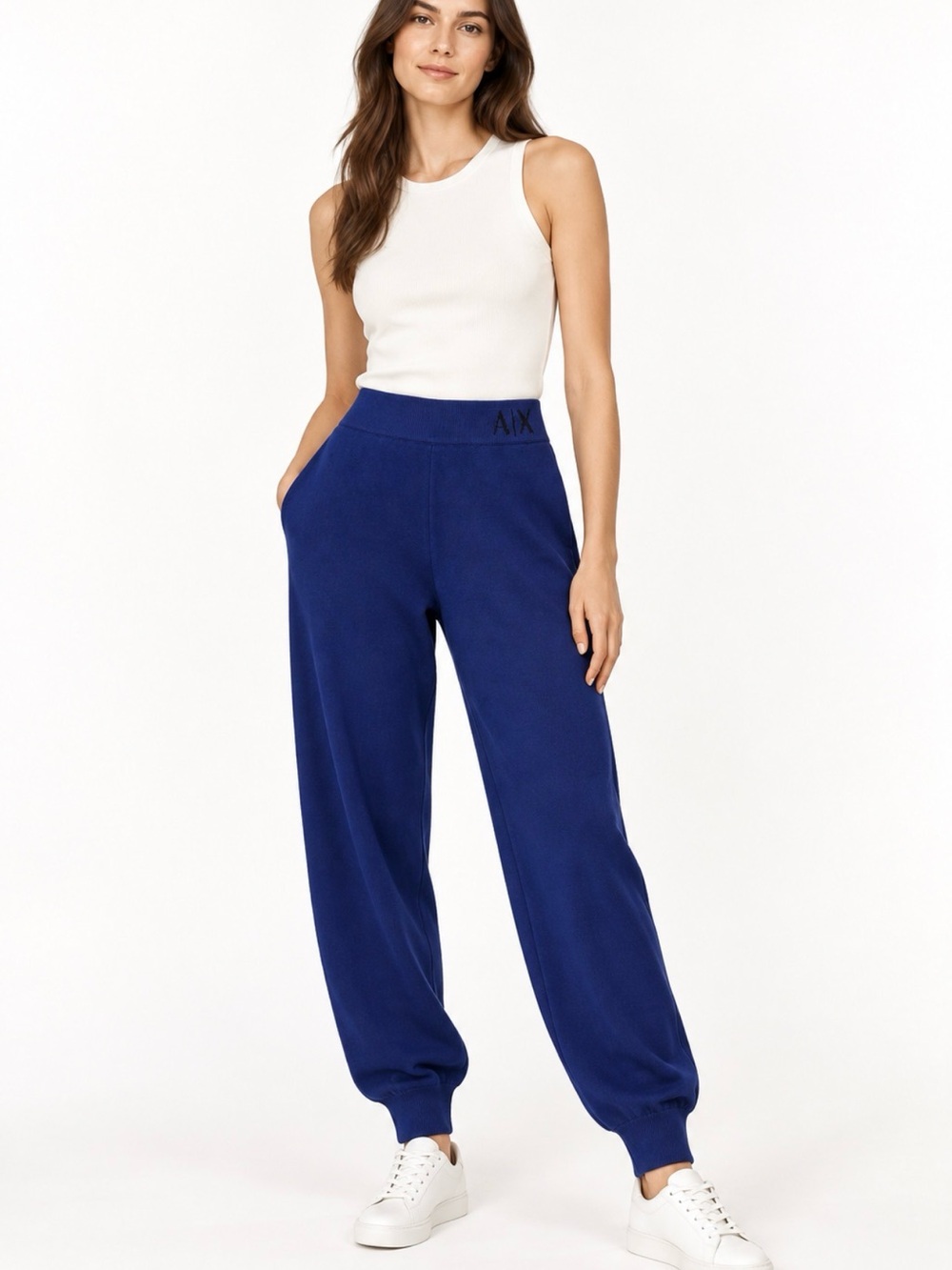 A/X Armani Exchange Royal Blue Knit Jogger Pants